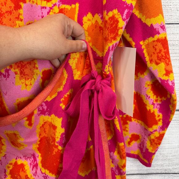 Never Fully Dressed Plus Size Pink Orange Animal Sydney Knit Midi Dress Size XXL - Picture 5 of 9